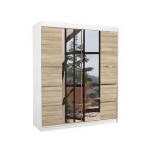 Szafa przesuwna z lustrem TRAVES 180 White 1017818 Szafa przesuwna z lustrem TRAVES 180 White 1017818
