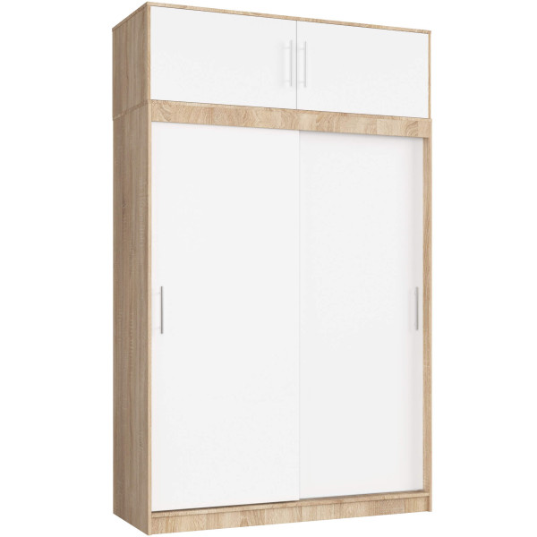 Szafa Przesuwna Z Nadstawką 150Cm Clp Sonoma / Biała Mono 728018
