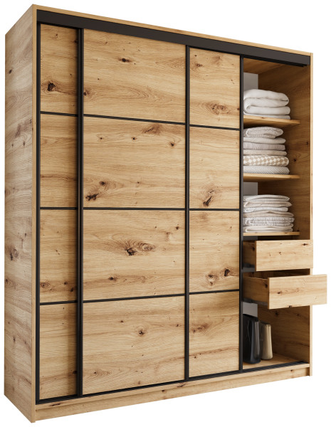 Szafa przesuwna z szufladami 180 cm artisan LOFT 527295