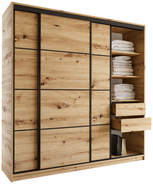 Szafa przesuwna z szufladami 200 cm artisan LOFT 527174