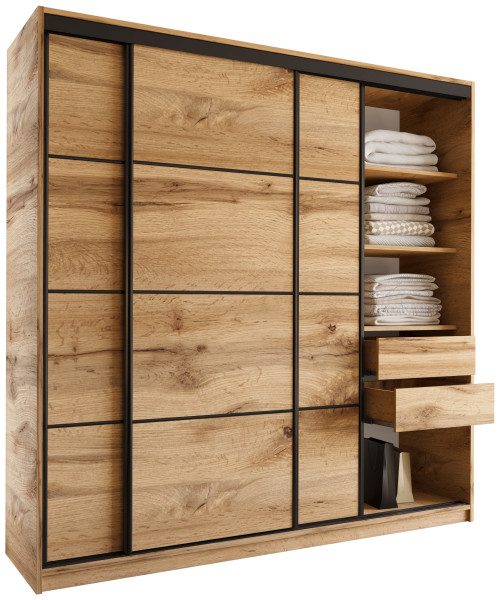 Szafa przesuwna z szufladami 200 cm wotan LOFT 527354