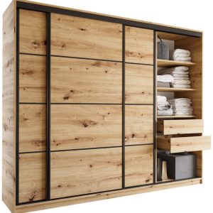 Szafa przesuwna z szufladami 250 cm artisan LOFT 527365