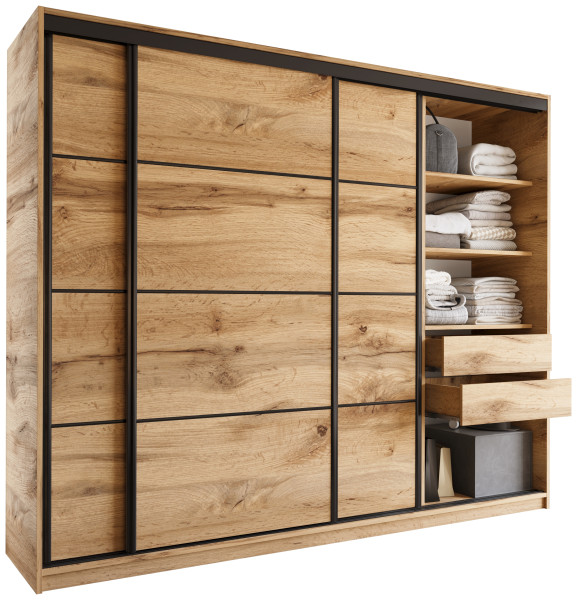 Szafa przesuwna z szufladami 250 cm wotan LOFT 527185