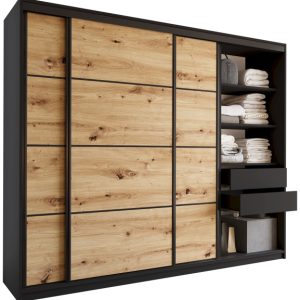 Szafa przesuwna z szufladami 250 dąb artisan LOFT 527371