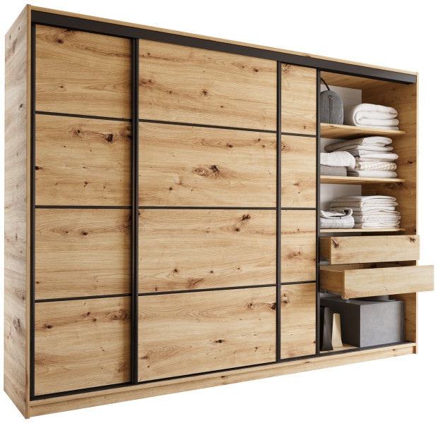 Szafa przesuwna z szufladami 280 cm artisan LOFT 527353
