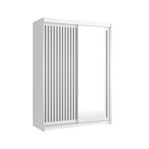 Szafa ROYAL 150 z lustrem Biały + listwy Szare 309943