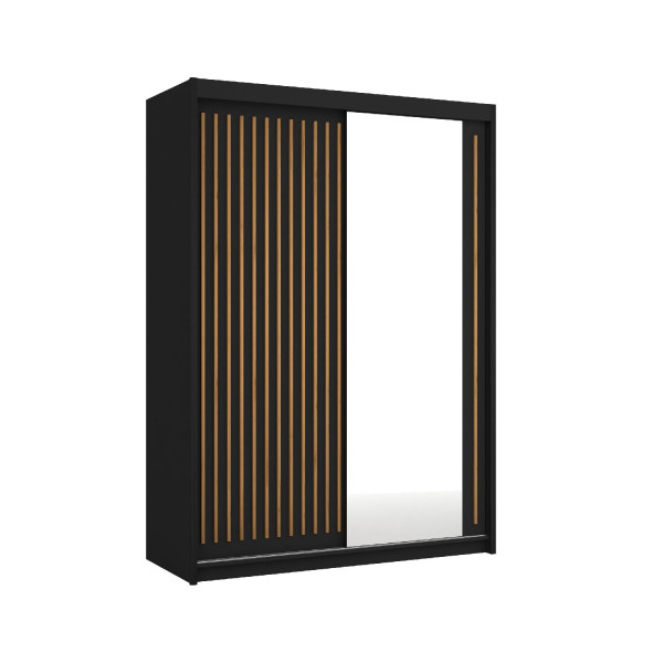 Szafa ROYAL 150 z lustrem Czarny + listwy Wotan 309950
