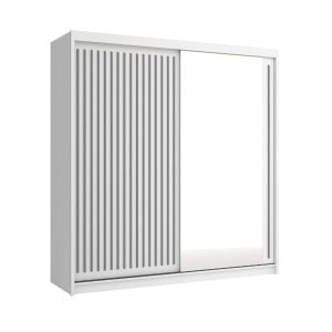 Szafa ROYAL 203 z lustrem Biały + listwy Szare 309956