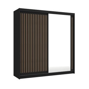 Szafa ROYAL 203 z lustrem Czarny + listwy Wotan 309940
