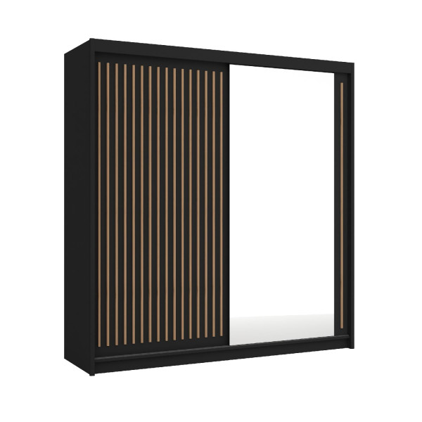 Szafa ROYAL 203 z lustrem Czarny + listwy Wotan 309940