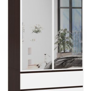 Szafa S 90 Cm 2 Drzwi 2 Szuflady 2 Lustra Pk Wenge / Biała 727994 Szafa S 90 Cm 2 Drzwi 2 Szuflady 2 Lustra Pk Wenge / Biała 727994