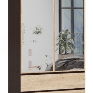 Szafa S 90 Cm 2 Drzwi 2 Szuflady 2 Lustra Pk Wenge / Sonoma 728000 Szafa S 90 Cm 2 Drzwi 2 Szuflady 2 Lustra Pk Wenge / Sonoma 728000
