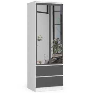 Szafa S60 Biała, Grafit Szary 60x51x180 cm 303614 Szafa S60 Biała, Grafit Szary 60x51x180 cm 303614