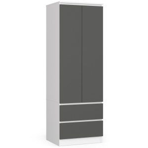 Szafa S60 Biała, Grafit Szary 60x51x180 cm 303570 Szafa S60 Biała, Grafit Szary 60x51x180 cm 303570