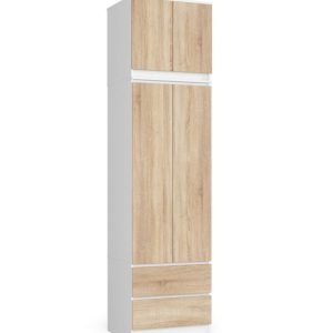 Szafa S60 z nadstawką Biała, Dąb Sonoma 60x51x234 cm 303627 Szafa S60 z nadstawką Biała, Dąb Sonoma 60x51x234 cm 303627