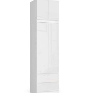 Szafa S60 z nadstawką Biała, Biała Połysk 60x51x234 cm 303585 Szafa S60 z nadstawką Biała, Biała Połysk 60x51x234 cm 303585