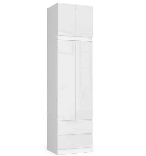 Szafa S60 z nadstawką Biała, Biała Połysk 60x51x234 cm 303585