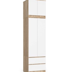 Szafa S60 z nadstawką Dąb Sonoma, Biała 60x51x234 cm 303579 Szafa S60 z nadstawką Dąb Sonoma, Biała 60x51x234 cm 303579