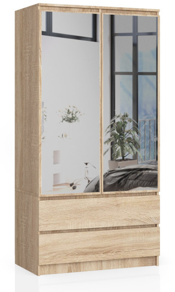 Szafa S90 2D 2Sz 2 Lustro Clp Pk Sonoma 727981