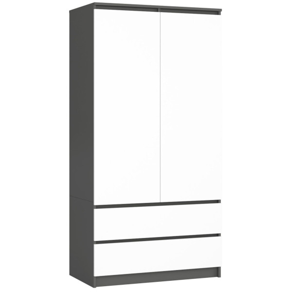 Szafa S90 2D 2Sz Clp Grafit Pk Szary / Biała 728040