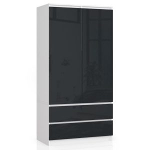 Szafa S90 2D 2Sz Clp Pk Grafit Połysk 728044 Szafa S90 2D 2Sz Clp Pk Grafit Połysk 728044