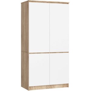 Szafa S90 4 drzwi AKORD Dąb Sonoma, Biała 90x51x180 cm 353442 Szafa S90 4 drzwi AKORD Dąb Sonoma, Biała 90x51x180 cm 353442