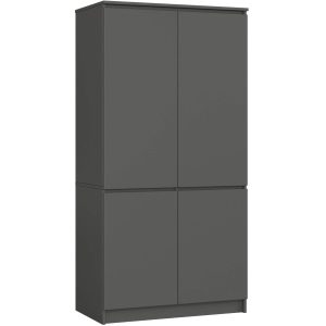 Szafa S90 4 drzwi AKORD Grafit Szary 90x51x180 cm 353445 Szafa S90 4 drzwi AKORD Grafit Szary 90x51x180 cm 353445