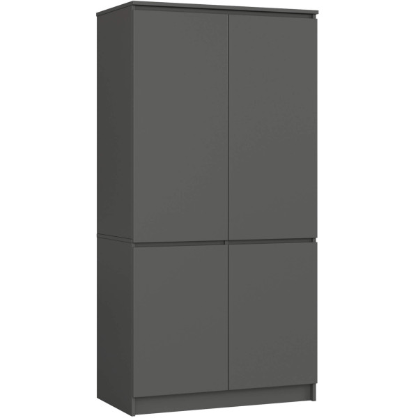 Szafa S90 4 drzwi AKORD Grafit Szary 90x51x180 cm 353445