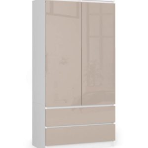 Szafa S90 Biała, Cappuccino Połysk 90x51x180 cm 303649 Szafa S90 Biała, Cappuccino Połysk 90x51x180 cm 303649
