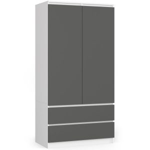 Szafa S90 Biała, Grafit Szary 90x51x180 cm 303577 Szafa S90 Biała, Grafit Szary 90x51x180 cm 303577