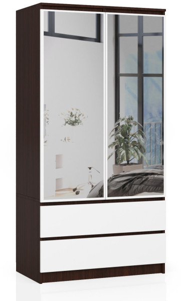 Szafa S90 Wenge, Biała 90x51x180 cm 303566