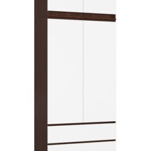 Szafa S90 z nadstawką Wenge, Biała 90x51x234 cm 303636 Szafa S90 z nadstawką Wenge, Biała 90x51x234 cm 303636