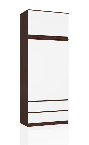 Szafa S90 z nadstawką Wenge, Biała 90x51x234 cm 303636
