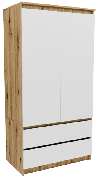 Szafa S902D2SZABI artisan-biały 90 garderoba regał szuflady drążek wieszaki 738502