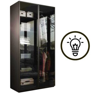 Szafa SANDBOX ANTISOL uchylna 100cm elegancka Czarna z LED 328628