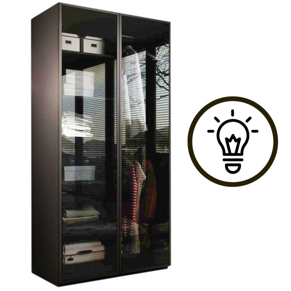 Szafa SANDBOX ANTISOL uchylna 100cm elegancka Czarna z LED 328628