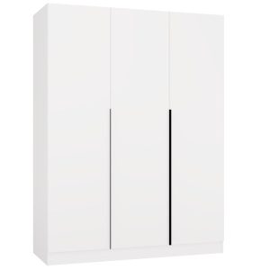 Szafa Senso 3D 150 CM 3 Drzwi Czarne Uchwyty Do Salonu Sypialni Biel 1031886