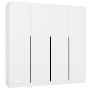 Szafa Senso 4D 200 CM 4 Drzwi Czarne Uchwyty Do Salonu Sypialni Biel 1031885