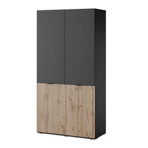 Szafa SENTINO uchylna 100cm elegancka Czarna + Dąb Wotan 328768