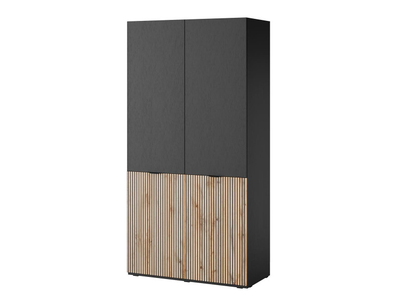 Szafa SENTINO uchylna 100cm elegancka Czarna + Dąb Wotan 328768