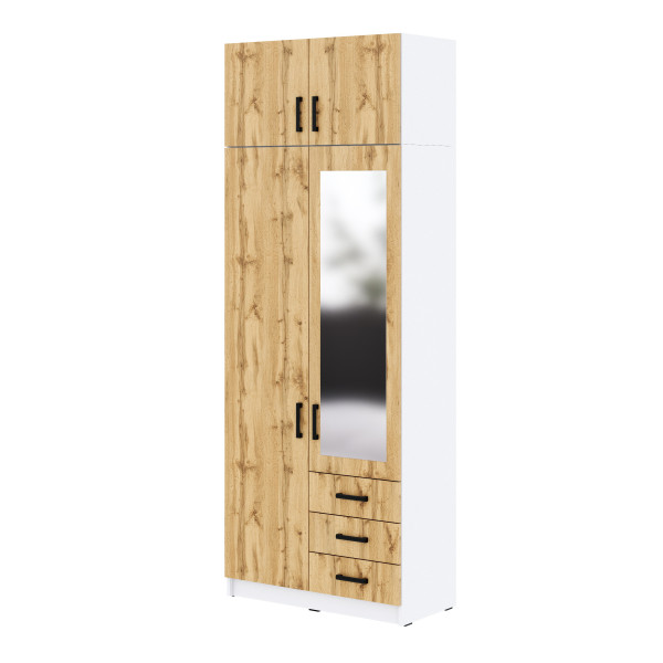Szafa Sigma MAX B6 1L1U3SZ z lustrem 90 cm - dąb wotan 989689