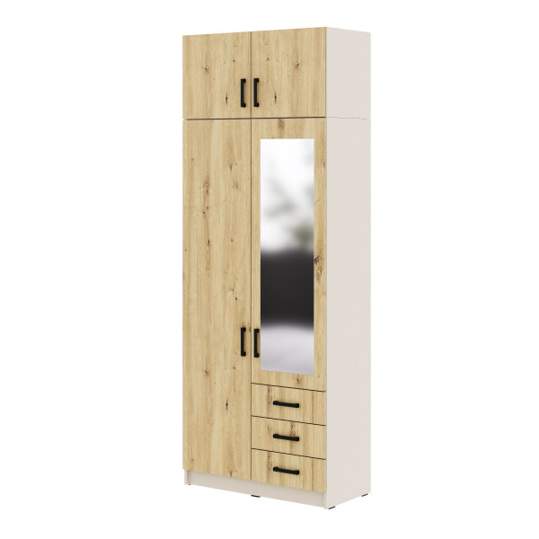 Szafa Sigma MAX K5 1L1U3SZ z lustrem 90 cm - dąb artisan 989645