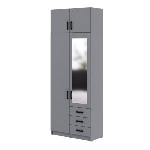 Szafa Sigma MAX S2 1L3SZ z lustrem 90 cm – szary 989683 Szafa Sigma MAX S2 1L3SZ z lustrem 90 cm – szary 989683