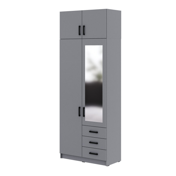 Szafa Sigma MAX S2 1L3SZ z lustrem 90 cm - szary 989683