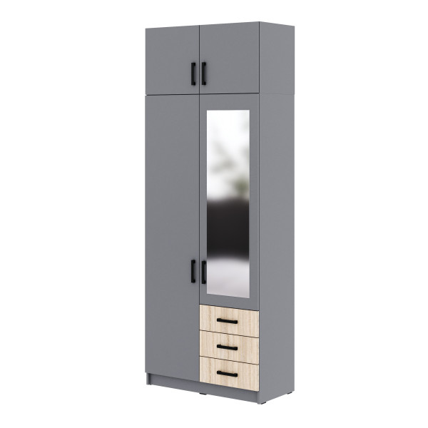 Szafa Sigma MAX S4 1L3SZ z lustrem 90 cm - dąb soana 989687