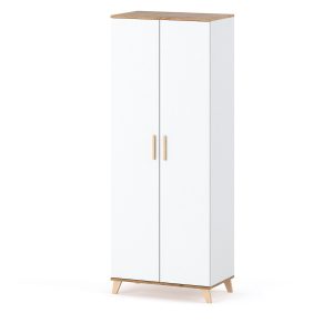 Szafa skandynawska garderoba 80cm sypialnia półki biały mat 378083 Szafa skandynawska garderoba 80cm sypialnia półki biały mat 378083