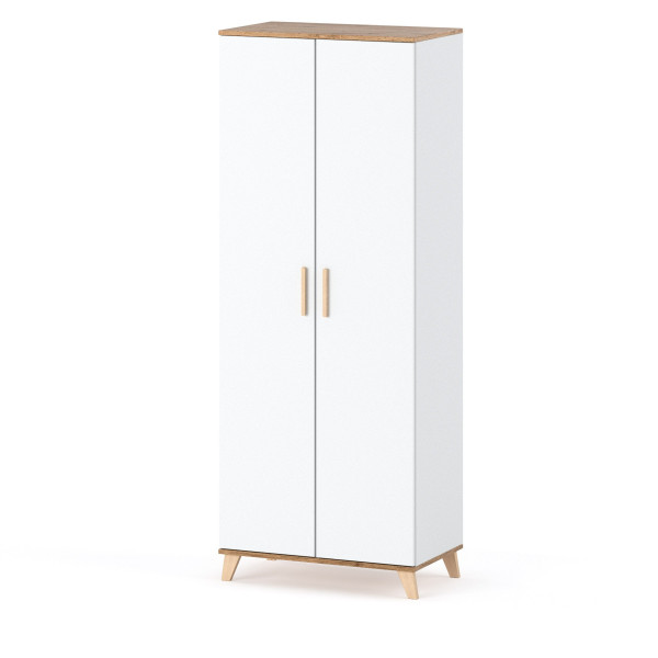 Szafa skandynawska garderoba 80cm sypialnia półki biały mat 378083