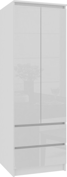 Szafa Star S 60 Cm 2 Drzwi 2 Szuflady Pk Biała / Biały Połysk 728045