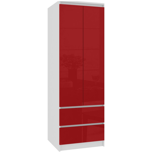 Szafa Star S 60 Cm 2 Drzwi 2 Szuflady Pk Biała / Czerwony Połysk 728061