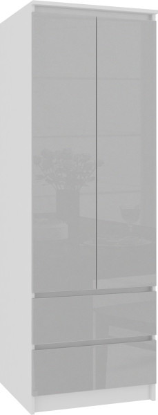 Szafa Star S 60 Cm 2 Drzwi 2 Szuflady Pk Biała / Metalik Połysk 728052